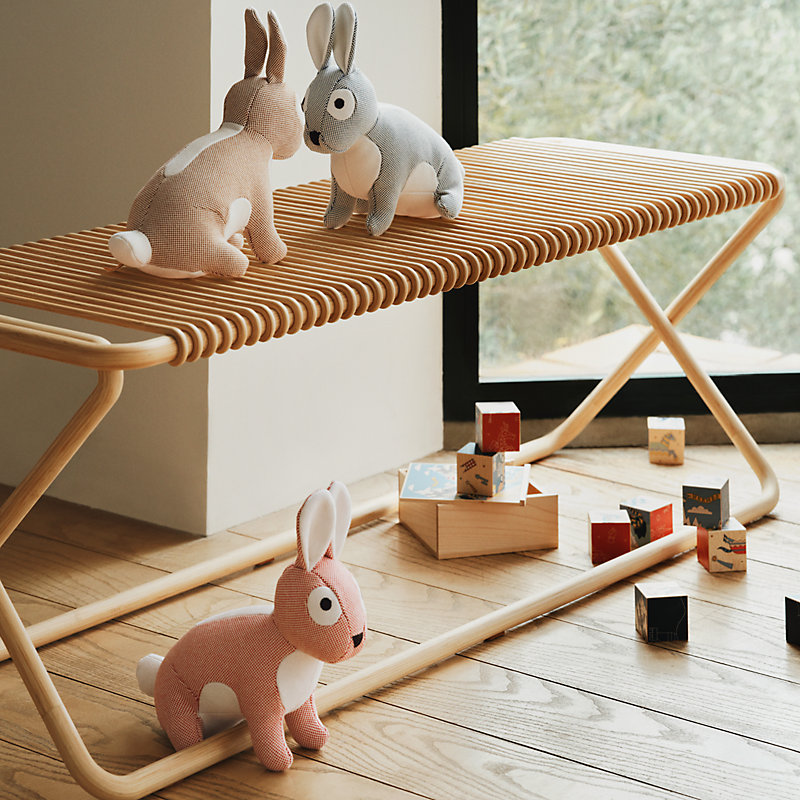HERMES ストライプぬいぐるみ Celestin rabbit plush | Hermès USA